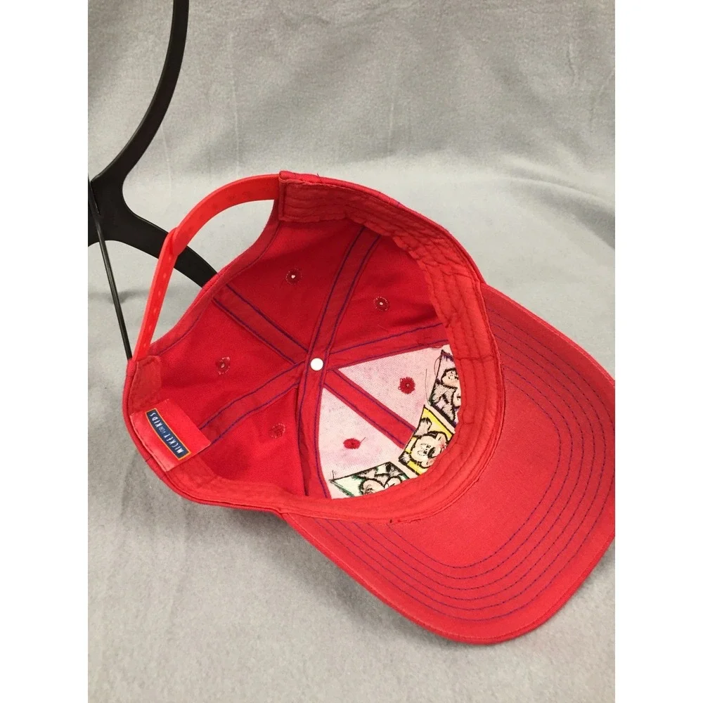 Vintage Mickey Mouse Disney Kids Red‎ Snapback Hat Embroidered Signatures 90s